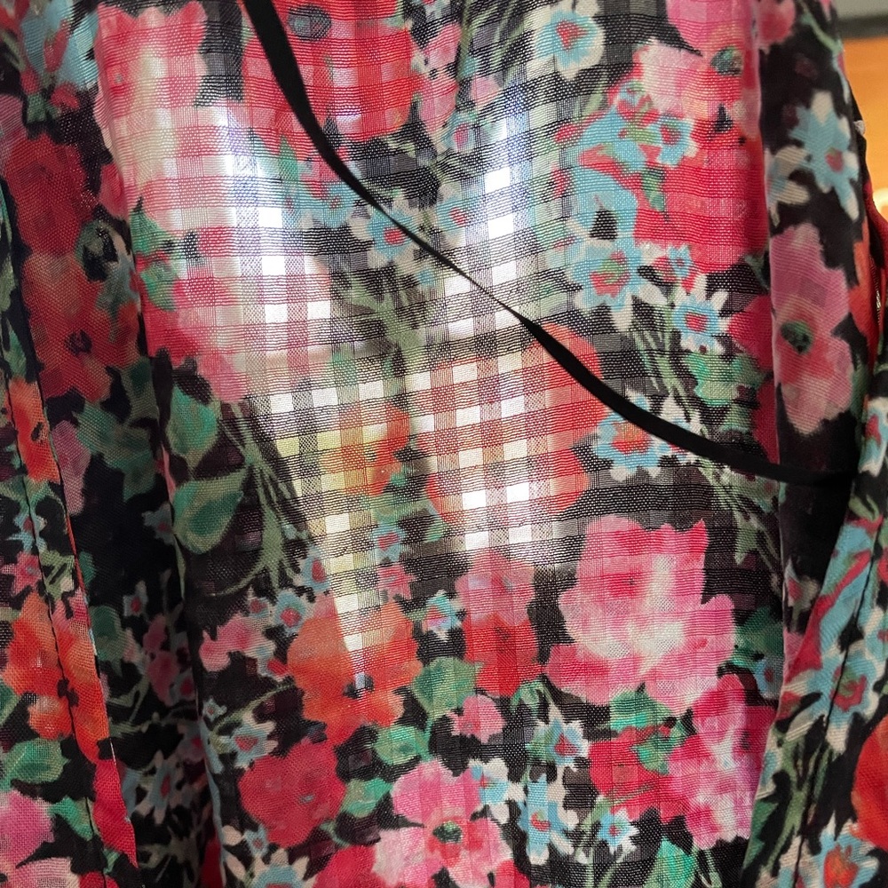 Zara floral ruffled V neck oversized midi dress - Picture 13 of 16